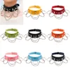 Candy Color PU Lederen kraag choker verstelbare exotische nachtclub o-ring ketting choker ketting nekring voor vrouwen mode sieraden