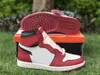 Authentic 1 High OG Shoes Lost & Found Chicago Varsity Red Black Sail Muslin Men Women Sneakers Sports With Original Box And Vintage-Style Invoice Receipt US4-13