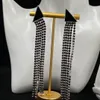 Snygg triangel Long Tassel Neckor Letters Designer Open Size Bangles Metal Chain Pendant Earrings With Box