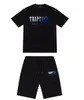 Heren Trapstar T -shirt Korte mouw Print outfit Chenille Tracksuit Black Cotton London Streetwear Classic Design 27ess
