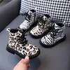 Boots Kids Angle Boots Leopard Zebra Pattern Fashion Boys Boys Boot 21-30 младенец четыре сезона, не скользящие детские обувь 220913