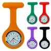 Pocket Watches Solid Color Analog digital l￥s med Clip Watch Silicone Batteries Quartz Clock Decoration Gift