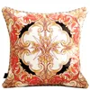 Almohada de alta gama estilo Europa de oro Red Patrón de boda 45x45cm decoración del hogar Decoración de la sala de estar de lujo