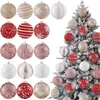 Christmas Decorations 1Pc 8CM Glitter Tree Ornaments Xmas Hanging Pendants Navidad Year 220912