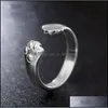 Band Rings 925 Sier Rings Simple Cute Cat Ear Design Adjustable Finger Ring Pawprint Animal Jewelry Bk Drop Delivery 2021 Yydhhome Dhkdy