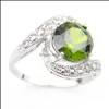 Solitaire Ring Europe Nyaste f￶r kvinnliga ringar 925 Sterling Sier Mix Color Fashion Peridot Brasilien Citrine Gems Round Party Dro Vipjewel Dheq6