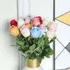 Faux blommor grönare 1 st konstgjorda blommor silke rose 50 cm verklig beröring falsk växt för bröllop dekoration blommor hem garn jul dekoration j220906