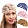 Frauen Mesh Haarnetz handgemachte Häkelmütze Kufi Caps Schlafen Nacht Abdeckung Turban Hut Beliebte Casual Beanie Chemo Hut