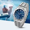 Reloj mecánico de lujo para hombre, reloj de pulsera luminoso de acero inoxidable resistente al agua hasta 10 Atm, marca Swiss Es