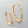 Hoop Earrings 2022 Fashion Metal Rhinestone C-shaped Girl Creative Party Accessories