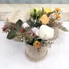 Подарочная упаковка 3PCS/SET круглая форма Velvet Gift Box Florist Holder Buckte Dift Puckaging Box Bouquet Packaging Box Партия свадебная запас 220913