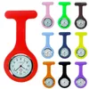 Pocket Watches Solid Color Analog digital l￥s med Clip Watch Silicone Batteries Quartz Clock Decoration Gift