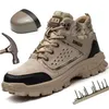 Boots High Gang Safety Construction Work Shoes Men Steel Toe Antismash Antipuncture Indestructible Military 220913