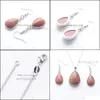 Boucles D'oreilles Collier Parti Femmes Ensemble De Bijoux Sable Doré Naturel Larme Pierre Perles Goutte Pendentif Collier Boucles D'oreilles Chaîne Pe Lulubaby Dhsh4