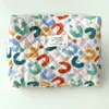 3 pièces sacs à cosmétiques femmes coton lin Floal imprime grande capacité portable sac de rangement de lavage couleur mélangée