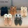 Boots Laceup Women Fur Open Walk Ankle Men Snow Wool Loafers Grey Suede Moccasin Flats Hightop Winter Casual Shoes 220913