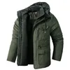 メンズダウンパーカーメンズは暖かい冬のジャケットカシミアフリースインナーコットンパッド男性ウィンドブレーカーフード付きアウトウェアコットンパーカスノーコート220912