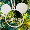 Party Decoration Personalized Christmas Snowflake Ball Custom Laser Cut Baubles Different Name Ornament Tree Wooden Tags