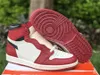 Authentic 1 High OG Shoes Lost & Found Chicago Varsity Red Black Sail Muslin Men Women Sneakers Sports With Original Box And Vintage-Style Invoice Receipt US4-13