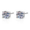 Tillbeh￶rsmycken ￶rh￤ngen Real Moissanite Stud￶rh￤ngen 14K Vitt guldpl￤terat Sterling Silver 4 Prong Diamond Earring for Women Men E ...