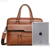 Briefcases 2022 Men Briefcase Bag High Quality Business Famous Brand PU Leather Shoulder Messenger Bags Office Handbag 14 inch Laptop bag L220913