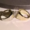 Titanium staalontwerper ringbrief paar ringen mode liefhebber ringen van hoge kwaliteit goud vergulde sieraden levering