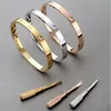 Aangepaste Love Bangle roestvrij stalen sieraden Gold Bangel voor mannen minnaar luxe ontwerper charme manchet schroef zilver Rose mens Womens kabel armbanden Moederdag cadeau