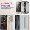 Transparent TPU Helskärmsklocka Skydd Case Aluminium Alloy Metal Bumber Frame Anti-Fall 40mm 41mm 44mm 45mm Skyddsskydd för Apple Watch Series 4/5/6/7/8