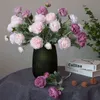 Vegetazione floreale finta 1 pz fiore artificiale seta rosa peonia 52 cm bouquet di piante finte per la casa matrimonio hotel tavolo decorazione finestra accessori J220906