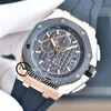 Chêne 44 Miyota Quartz Chronographe Montre Homme Or Rose Noir Texture Cadran Bâton Marqueurs Bracelet Caoutchouc 2022 9 Styles Chronomètre Montres Swisstime H8