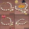 Charm Bracelets Fashion Unlimited Bangle Bracelets Charm Heart Flower Simated Pearl Crystal D Word Beaded Bracelet For Women Lulubaby Dhthb