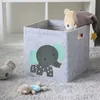 Storage Baskets Cartoon Animal Organizer Felt Toy Non-woven Box Folding Baby Laundry Bucket 220912