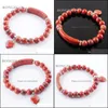 Fios de miçangas naturais rio vermelho jasper pedras preciosas de 8 mm de miçangas femininas pulseiras curativas reiki charme banglles coração sha carsshop2006 dhylb