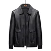 Men's Leather Faux Autumn Causal Vintage Jacket Coat Outfit Design Motor Biker Zip Pocket PU Large Size 8XL 220913