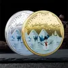 Crafts Christmas Commemorative Coin Party Favors Personality Cartoon Santa Claus Medal Collection Craft Gift 40MM Inventory