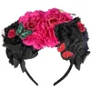 Bandanas Flower Bandrosehead Piece Hairwomen Hoopday México Dead The Fashion Floral Wreath Bands Headwearwarwarns decoração meninas