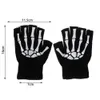 Warm Knitting Gloves For Adult Solid Acrylic Half Finger Glove Human Skeleton Head Gripper Print Cycling Non-slip Wrist Gloves FY5602 913