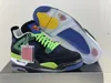 Hottest Authentic 4 Doernbecher DB Men Zapatos Black Old Royal Electric Green White Outdoor Sports Sporters con US7-13 original
