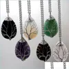 Pendant Necklaces Necklace Jewelry Healing Chakra Wicca Witch Amet Pendants Women Natural Gemstone Amethyst Opal Tree Of Carshop2006 Dh3Pq