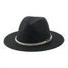 Cappelli invernali per donna Cappello autunnale Cappello Fedora in feltro Cappello da uomo Panama Casual Vintage Cowboy occidentale Catena a tesa larga 62m Sombrero Hombre