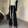 Calça feminina feminina capris chique coreano primavera simples moda de jeans de pescoço alto de pescoço