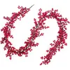 Dekoracje świąteczne czerwony sznur jagodowy sztuczny burgund na rzemiosło drzew wewnętrznych ślub świąteczny rok
