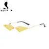 Fashion Cut Edge Cool Sunglasses Men and Women Rimless Metal Glasses Trendy