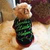 Dog Apparel Christmas Pet Dogs Cotton T-Shirt Short Sleeve Clothes With Xmas Theme Painting Autumn Winter Warm Coat Puppy Outfit