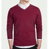 Erkekler Sweaters Sonbahar V Boyun Erkekler Sıradan kazak pamuk uzun kollu ince fit erkek abz486 220913