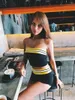 Women's Tracksuits 3 Colors Striped Lines Tube Set 2022 Fashion Women Sexy Strapless Crop Tops With Shorts Casual Two Piece Outfits