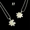 Designer Amant Jumelé Puzzle Pendentif Colliers Pour Femmes Hommes Mode En Acier Inoxydable Couple Collier Amitié Bijoux Cadeaux 1 Paire