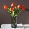 Faux Floral Greenery 1Pcs New Silk Luxury Open Tulip 52Cm Artificial Flower Real Touch Fake Bouquet For Wedding Decoration Home Yarn Decor J220906