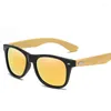 Lunettes De soleil 2022 bambou bois carré marque Design hommes femmes revêtement miroir lunettes De soleil rétro UV400 nuances Gafas De Sol