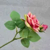 Faux bloemen groen 12 stks kunstmatige bloem zijden roos 46 cm echt touch nep plantenboeket voor thuis garen tafel bruiloft decoratie accessoires j220906